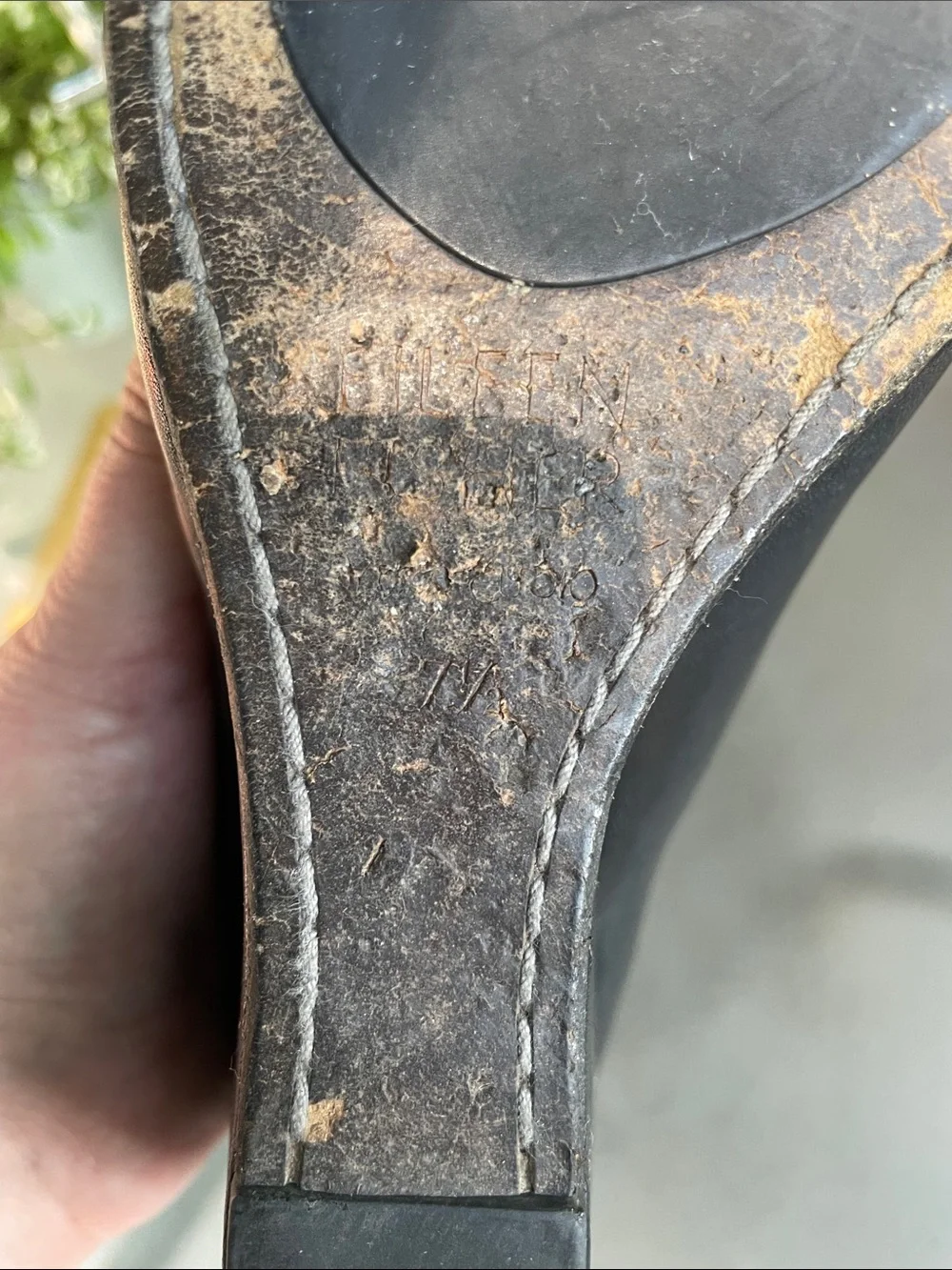 Eileen Fisher Black Leather Mary Jane Pumps